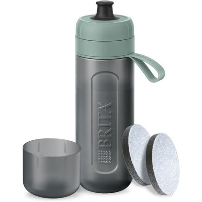 215592 - BRITA Shishja me filtër Active me ngjyrë jeshile pastel (0.6l) përmban 2 filtra MicroDisc - shishe fleksibile, sportive, filtron klorin, ndotësit, hormonet dhe pesticidet