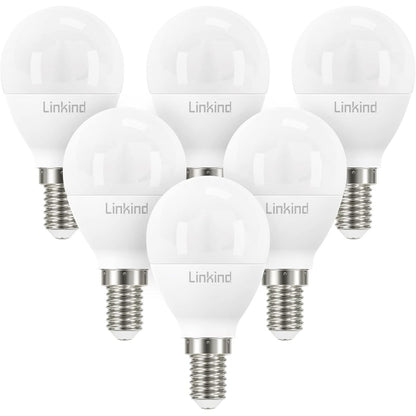 253254 - LINKIND Llambë LED E14 P45 7.2W, ekuivalente me 60 vat, 2700K e Bardhë e Ngrohtë, P45/G45, 806lm, AC 220-240V, Pako me 6 copë