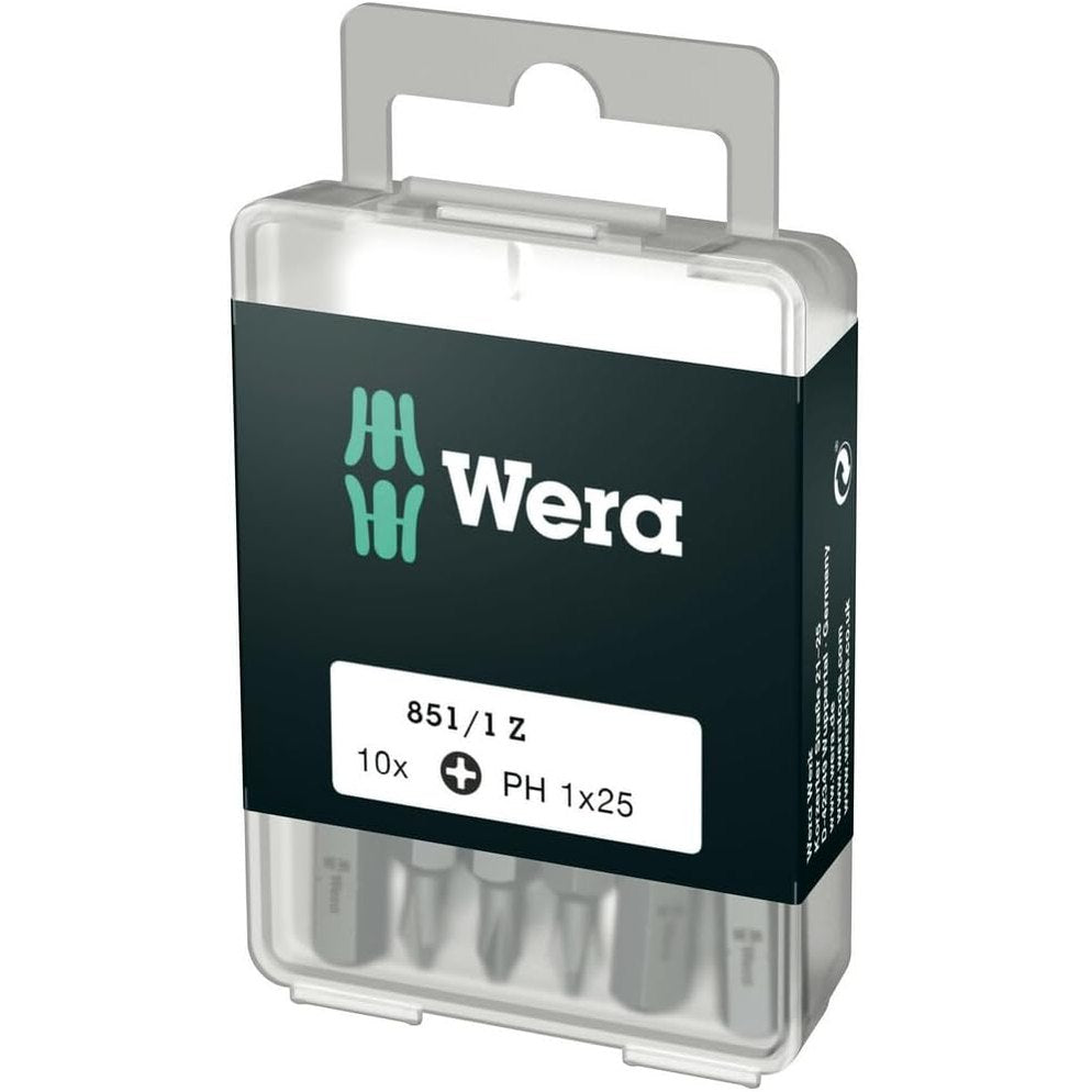 289314 - WERA Bit-Sortiment, 851/1 Z PH 1 DIY, PH 1 x 25 mm (Kuti profesionale me 10 Bit), 05072400001