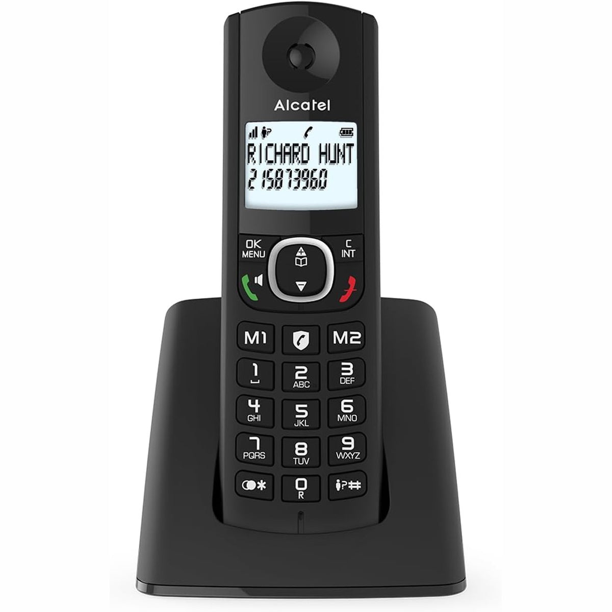 299598 - ALCATEL F530 Telefon pa Tel DECT, Ekran i Madh me Ndriçim nga Prapa, Pa Duar, Funksion Bllokimi Thirrjesh, i Zi