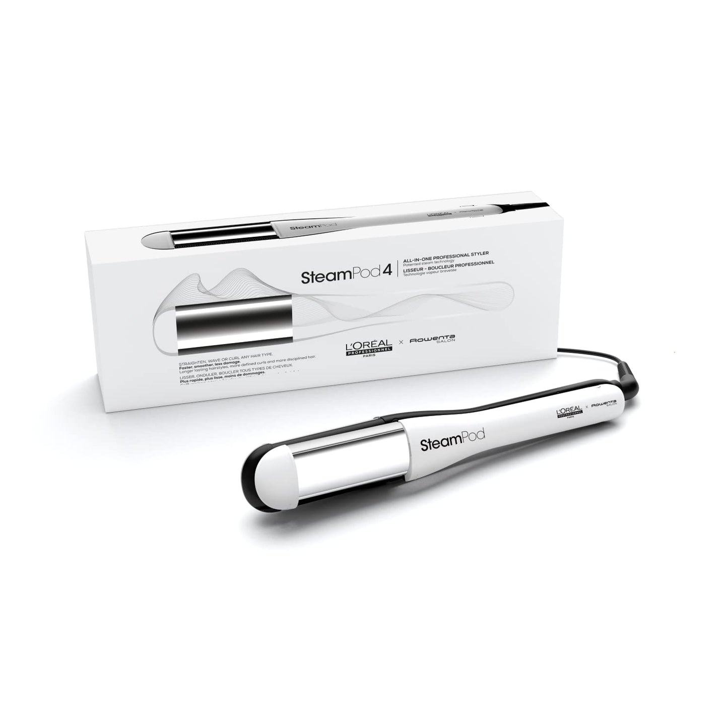 289397 - L'ORÉAL PROFESSIONNEL STEAMPOD 4 - Drejtuese dhe kaçurrela me avull, 3 cilësime temperature, Teknologji e patentuar me avull, 95% më pak dëmtim