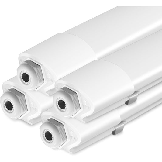 157066 - LIGHTPLUS Drita LED e Pezulluar, 4 Pjesë, Rezistente ndaj Lagështisë, 120cm, 3000K/4000K/6500K, 36W, 3960LM, Shirit i Sheshtë, IP65, Përdorim për Punishte/Bodrum, Zëvendëson Tuba Fluoreshente