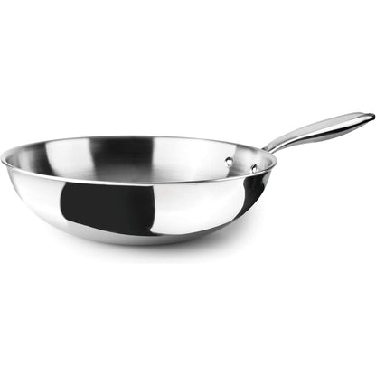 204932 - IBILI - Wok TRIPLY Natural 20 Cm, I Përshtatshëm Për Induksion, Materiali Çelik Inoks, Pa Shtresë Jo-Ngjitëse