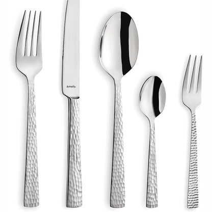 245227 - AMEFA FELICITY Set Takëmesh me 30 Pjesë, i Zi PVD, Takëm prej Çeliku Inox
