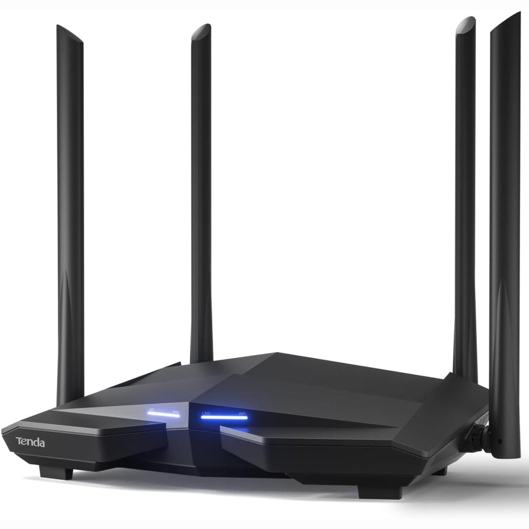 268484 - TENDA Router Wireless Wi-Fi AC10 AC1200 Gigabit, Dual Band 5 GHz 867 Mbps, 2.4 GHz 300 Mbps, 4 x 5 dBi Antena, Çip Broadcom 1 GHz, Memorie DDR3
