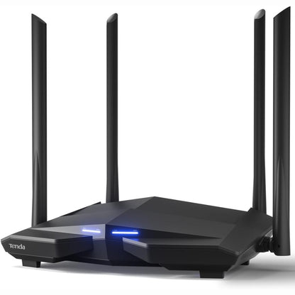 268484 - TENDA Router Wireless Wi-Fi AC10 AC1200 Gigabit, Dual Band 5 GHz 867 Mbps, 2.4 GHz 300 Mbps, 4 x 5 dBi Antena, Çip Broadcom 1 GHz, Memorie DDR3