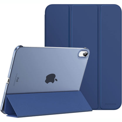 300105 - MoKo Mbrojtëse për iPad (A16) Gjenerata e 11-të 11 inç 2025, iPad Gjenerata e 10-të 10.9 inç 2022, mbrojtëse me mbështetëse të hollë me mbrojtëse të fortë PC me mbrojtëse transparente, mbështet Touch ID, blu marine