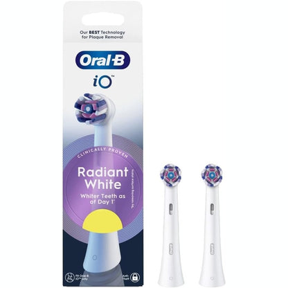 317343 - ORAL-B Koka Furçesh Origjinale për Furçat Elektrike iO Radiant White, Zbardhues Dhëmbësh, E Bardhë, Pako me 2 Koka