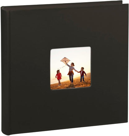 223071 - HAMA Album Fotosh Jumbo 'Fine Art' 30×30cm (100 Faqe të Zeza për 400 Foto 10×15cm, Dritare Kopertine e Personalizueshme, Format Elegant Katror) i Zi