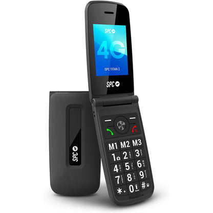 292741 - SPC Titan 2 – Telefon i palosshëm për të moshuarit, 4G, butona të mëdhenj, zile e fortë (105 dB), ekran 2.4”, Bateria zgjat deri në 7 ditë – E zezë