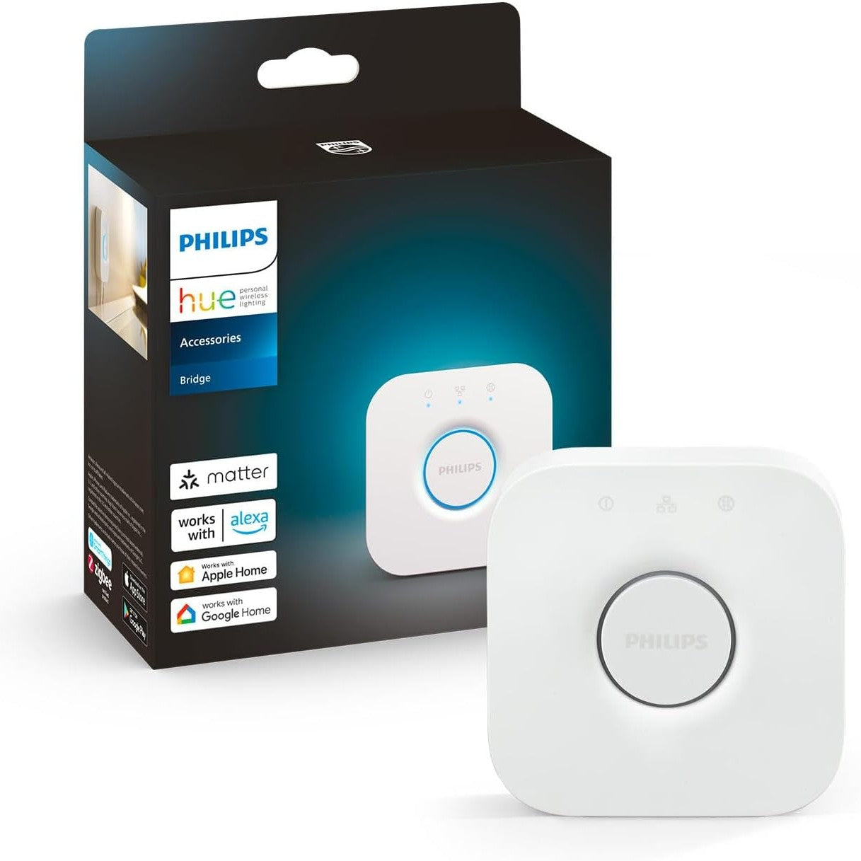 235261 - PHILIPS HUE BRIDGE KONTROLL STANDARD PËR SISTEMET E NDRICIMIT HUE, QENDËR INTELIGJENTE KONTROLLI PËR KONTROLLIN E DRITAVE INTELIGJENTE TË SHTËPISË HUE, E PAJTUESHME ME KONTROLLIN ZANOR DHE NËPËRMJET APLIKACIONIT NGA KUDO