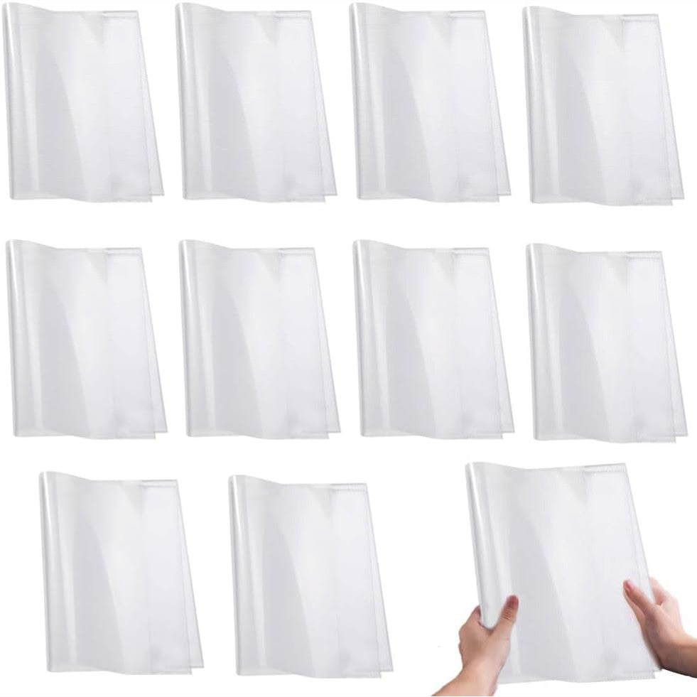 216897 - KOMUNJ Pako me 10 mbrojtëse transparente për librat shkollorë, të përshtatshme për fletore A4