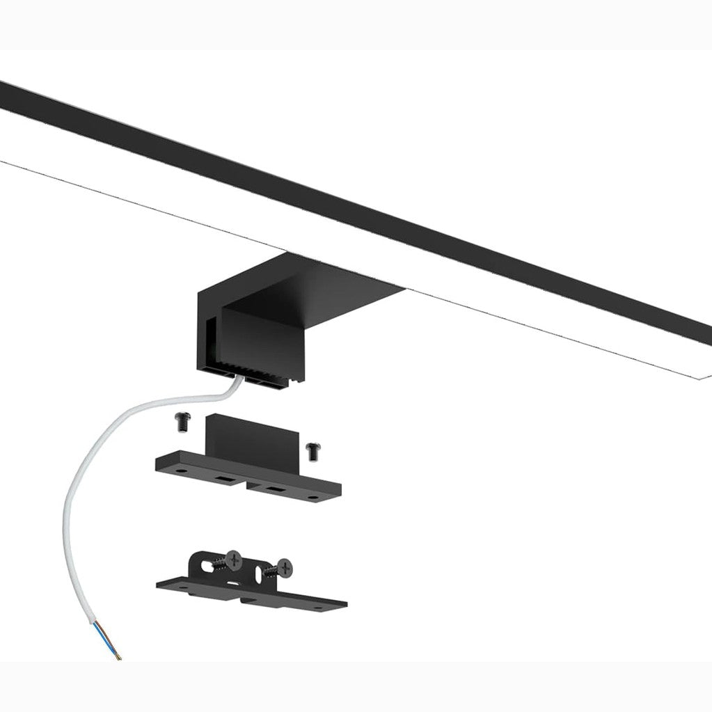 187907 - AZHIEN Dritë Pasqyre LED 10W 820LM, Llambë Pasqyre për Banjë 40cm, E Bardhë Neutrale 4000K, 3 në 1 230V, IP44 e Papërshkueshme nga Uji, E Zezë