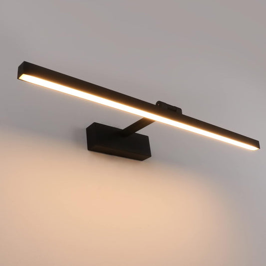 175299 - KLIGHTEN Dritë Pasqyre LED për Banjo 61cm, 180 Gradë Rrotullues 18W 1170 Lumen, IP44 Llambë Muri, Alumini e Bardhë e Ngrohtë 3000K, e Zezë
