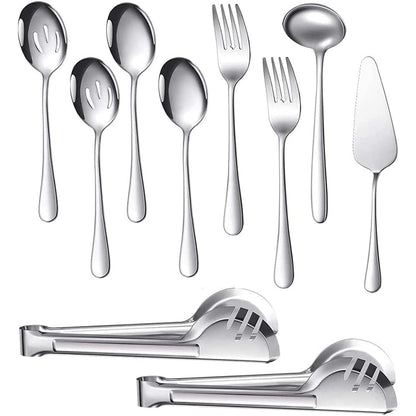 214390 - ROLMZJX Set enësh servirjeje prej çeliku inox me 10 pjesë