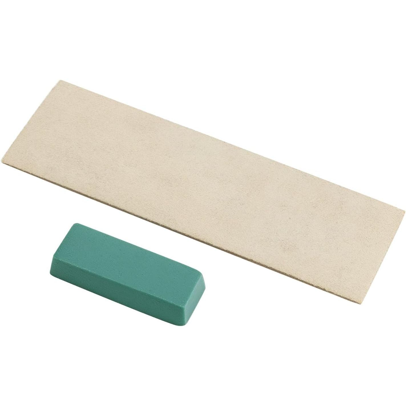 163089 - QWORK® - Kit për Mprehje Thikash, me Rrip Lëkure Dyanshëm madhësi 178x52x4 mm dhe Përbërës Lëmues 320 Grit, pesha 23g, për Mprehjen dhe Lëmimin e Thikave