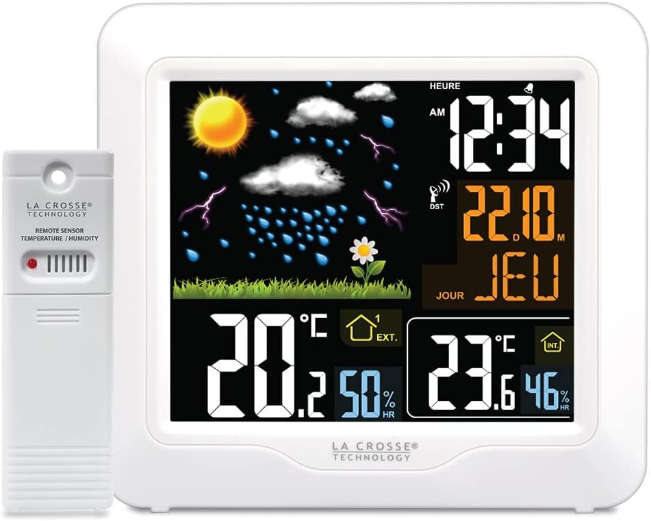 217196 - LA CROSSE TECHNOLOGY Stacion Meteorologjik i Kontrolluar me Radio WS6820, ekran LCD me ngjyra, ngjyra e bardhë