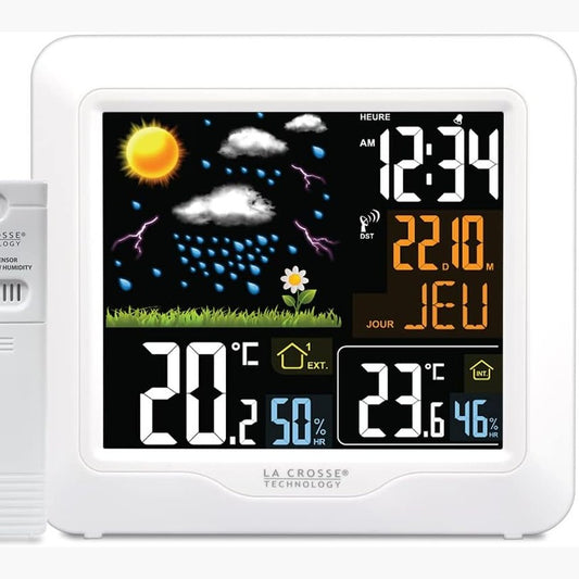 217196 - LA CROSSE TECHNOLOGY Stacion Meteorologjik i Kontrolluar me Radio WS6820, ekran LCD me ngjyra, ngjyra e bardhë