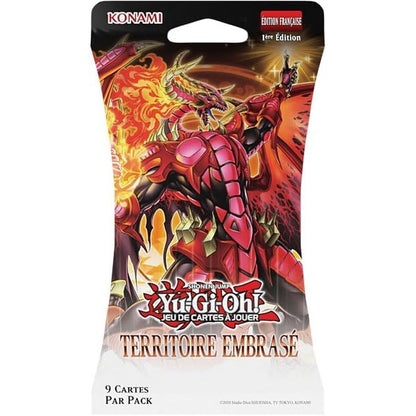305496 - YU-GI-OH! Pako me 3 kuti përforcuese Burning Territory - 28 karta duke përfshirë 1 kartë token për koleksionim - Mosha 6+ - Edicioni Francez
