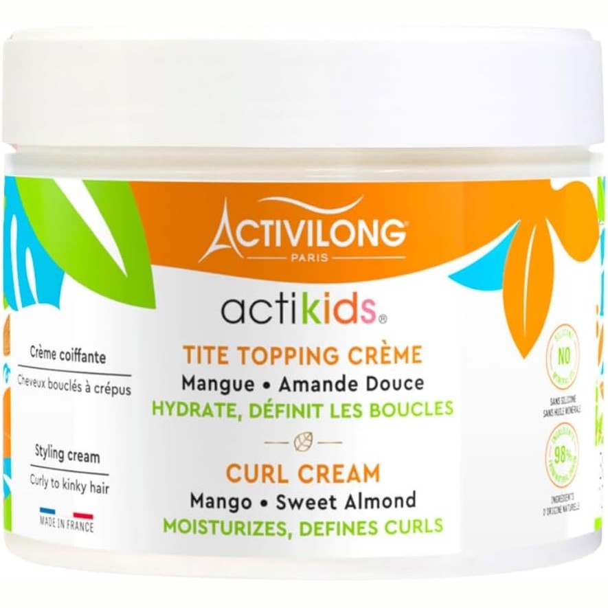 321814 - ACTIVILONG - Krem për Flokë Kaçurrela deri të Çrregullta Actikids - 300ml - 98% Përbërës Natyralë - Vegan - Aromë Hipoalergjike - Prodhuar në Francë