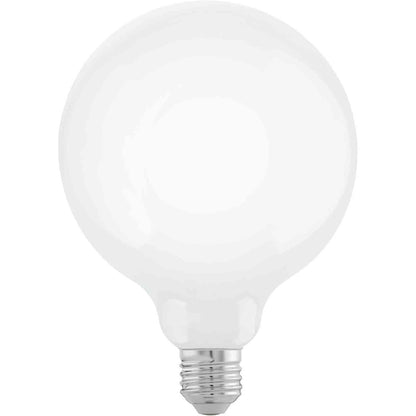 257222 - EGLO Llambë LED e errësueshme E27, sferë qelqi e errët, 7.5 vat (ekuivalente me 60 vat), 806 lumen, e bardhë e ngrohtë, 2700 Kelvin, e bardhë opale, G125, Ø 12.5 cm