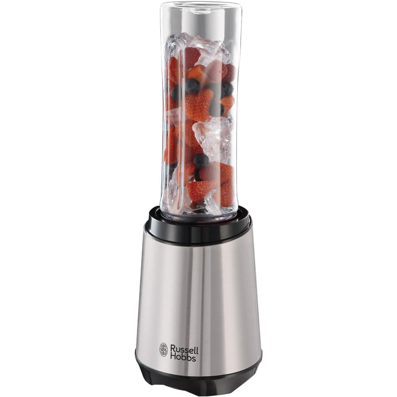 288374 - RUSSELL HOBBS Blender me këmbë dhe përgatitës smoothie, motor 23,500 rpm, përfshirë 1 enë përzierjeje 600 ml (pa BPA, e sigurt për lavastovilje dhe e pathyeshme me kapak), Grirëse, çelik inox, 23472-56