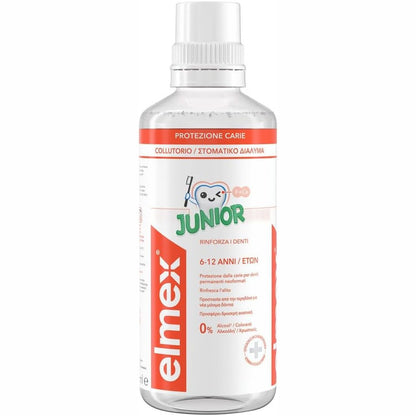 290538 - ELMEX Shpëlarës goje Junior Cavity Protection (6-12 vjeç) 400 ml, me përmbajtje fluori, mbron dhëmbët e rinj dhe të përhershëm nga kavitetet, me aromë menteje