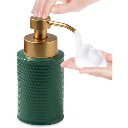 246768 - Dispenser sapuni me shkumë, qeramik, vintage, për banjo (jeshile e errët)