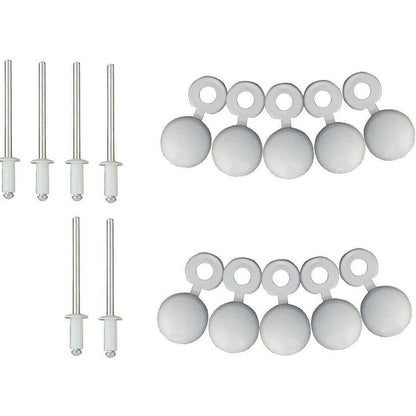 335146 - 5 x Thumba të Bardha 4x16 + Butona të Rrumbullakët Targa Makine Motoçikletë Moped Moped Thumba Mokick 4mm x 16mm Bulon Universal