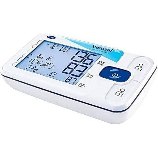 250169 - VEROVAL Monitor dixhital i tensionit të gjakut për krahun e sipërm me Duo Control, Matës i tensionit të gjakut, Matje e shpejtë dhe e saktë, Teknologji Duo Sensor, 200 lexime, Madhësi mesatare (22-32 cm)