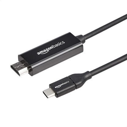 320446 - AMAZON BASICS - Përshtatës kablli unidireksional USB-C në HDMI, 4K@30Hz, 0.9 m, i zi, i pajtueshëm me Thunderbolt 3