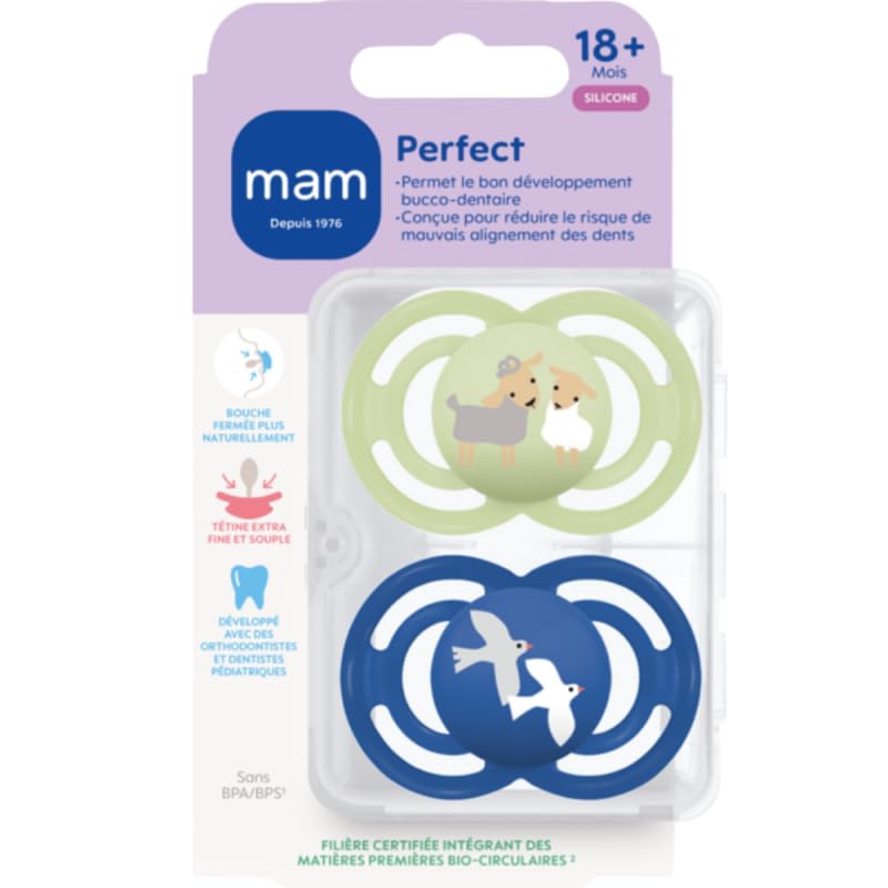 308194 - MAM Biberon Perfect, Foshnje 18+ muajsh, Pako me 2 biberona, NGJYRA TË RASTËSISHME