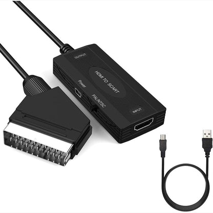 268753 - Konvertues video HDMI në Scart, adaptor 1080P HD, mbështetje NTSC/PAL, video + audio