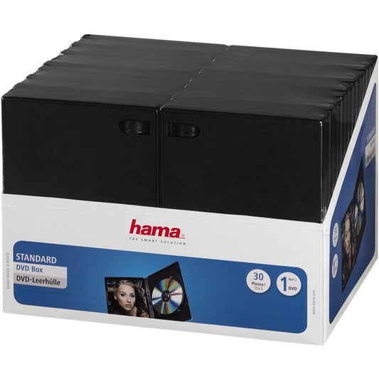 273680 - HAMA Mbështjellëse DVD - Pako me 29 copë, të zeza, e përshtatshme për CD dhe Blu-ray