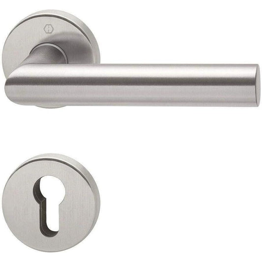 214243 - HOPPE Dorezë dere me rozetë Amsterdam, çelik inox, mat, për përdorim të brendshëm