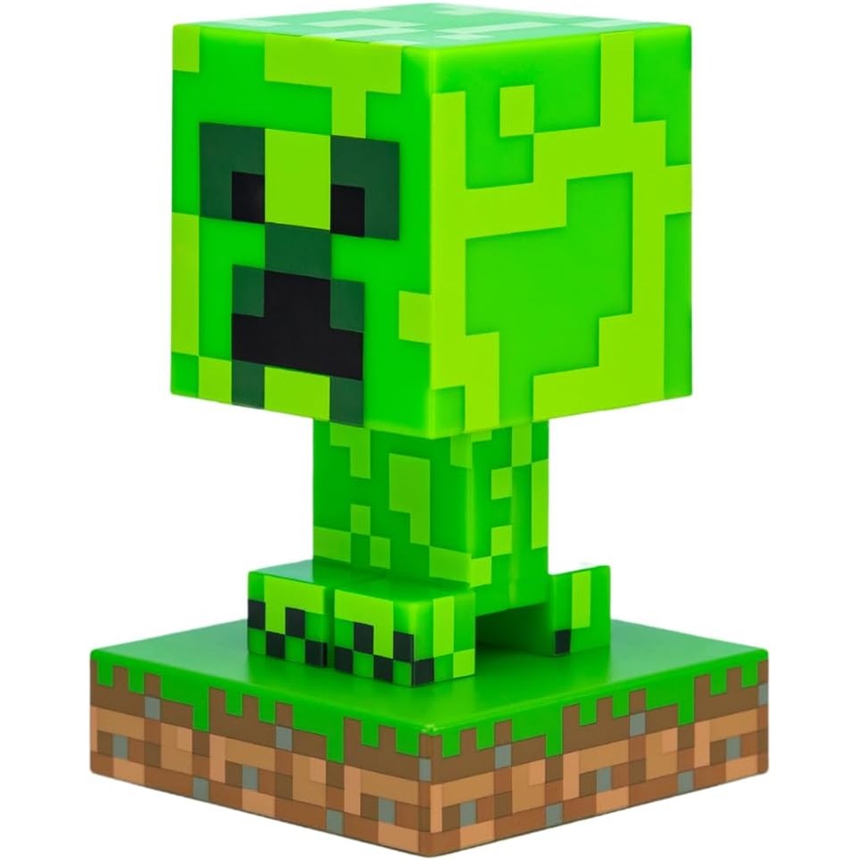 215576 - MINECRAFT Dritë Creeper, Llambë 3D, Dritë Nate - 12 cm e Lartë, Funksionon me Bateri