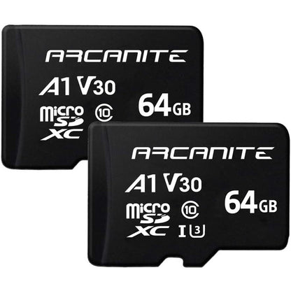 276529 - ARCANITE Pako me 2 karta memorieje microSDXC 128GB UHS-I U3, A1, V30, 4K, C10, Shpejtësia maksimale e leximit prej 90MB/s - Adaptori nuk përfshihet