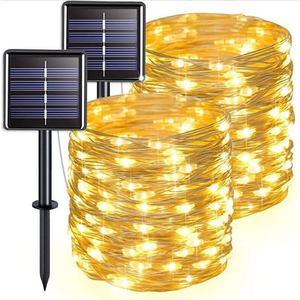 253462 - ZANASH Drita Diellore AUXHCYL për Kopsht të Jashtëm, 1 Pako me 120 Drita Diellore LED 12M/92FT, të Papërshkueshme nga Uji, Dritë me Tel me 8 Mënyra