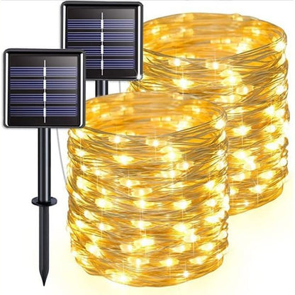 253462 - ZANASH Drita Diellore AUXHCYL për Kopsht të Jashtëm, 1 Pako me 120 Drita Diellore LED 12M/92FT, të Papërshkueshme nga Uji, Dritë me Tel me 8 Mënyra