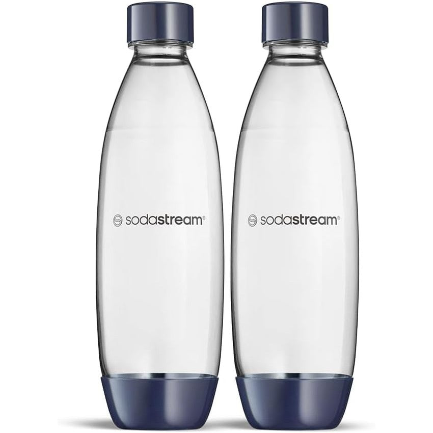 256219 - SODASTREAM 2 shishe individuale për lavastovilje - Përshtatshme për pajisje uji të gazuar: Duo, Terra, E-Terra, Art, Gaia - Ngjyra: blu e errët