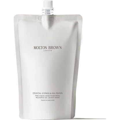 275277 - MOLTON BROWN Sapun i lëngshëm për duar Coastal Cypress & Sea Fennel, Pako Mbushëse 400 ml