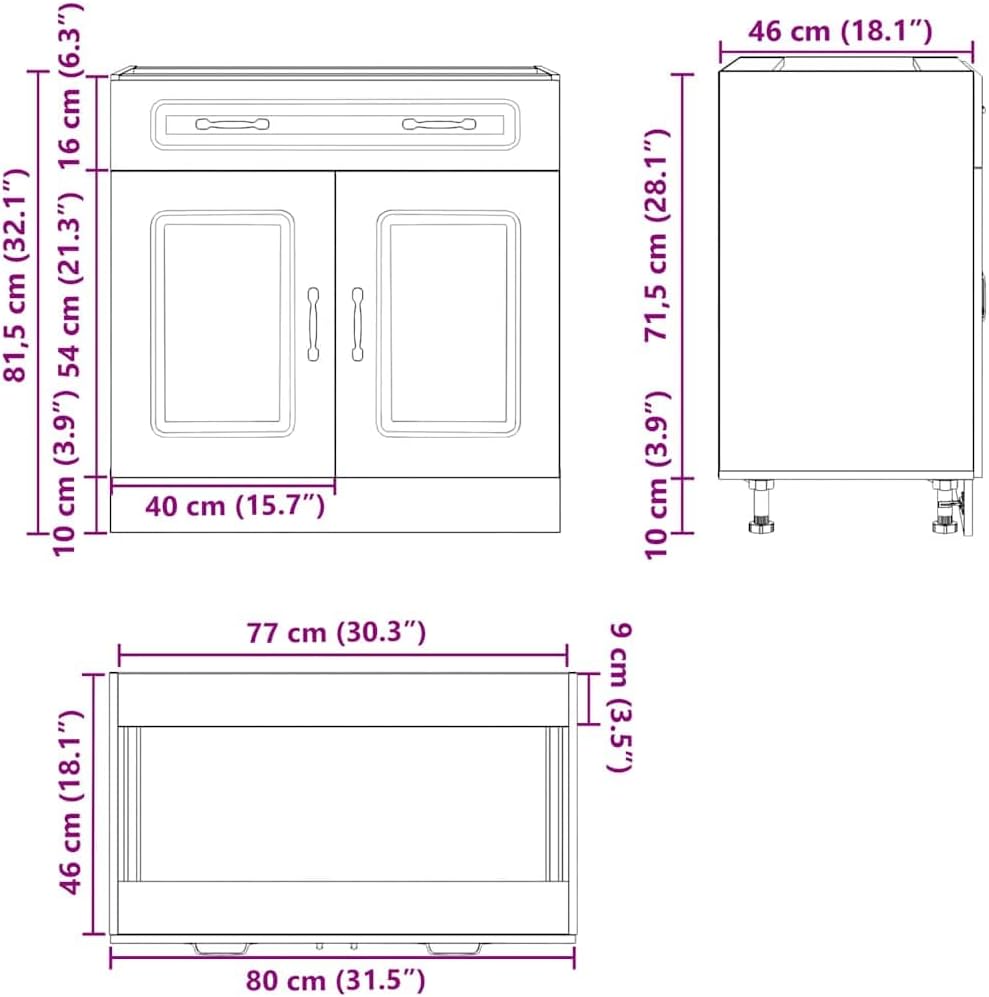 265348 - vidaXL Dollap Bazë për Lavaman KALMAR me Sirtar dhe Derë – Gloss White