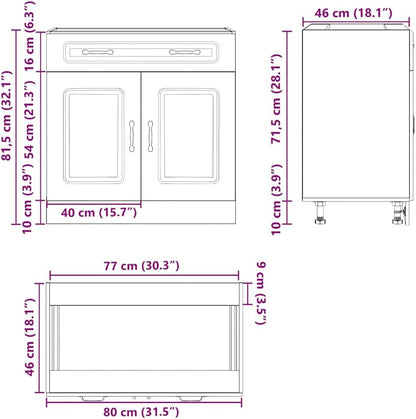 265348 - vidaXL Dollap Bazë për Lavaman KALMAR me Sirtar dhe Derë – Gloss White