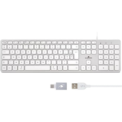 266591 - BLUESTORK Tastiera frënge me tela AZERTY për Mac, 13 shkurtore multimediale, përshtatës USB/USB-C, taste konkave dhe të heshtura