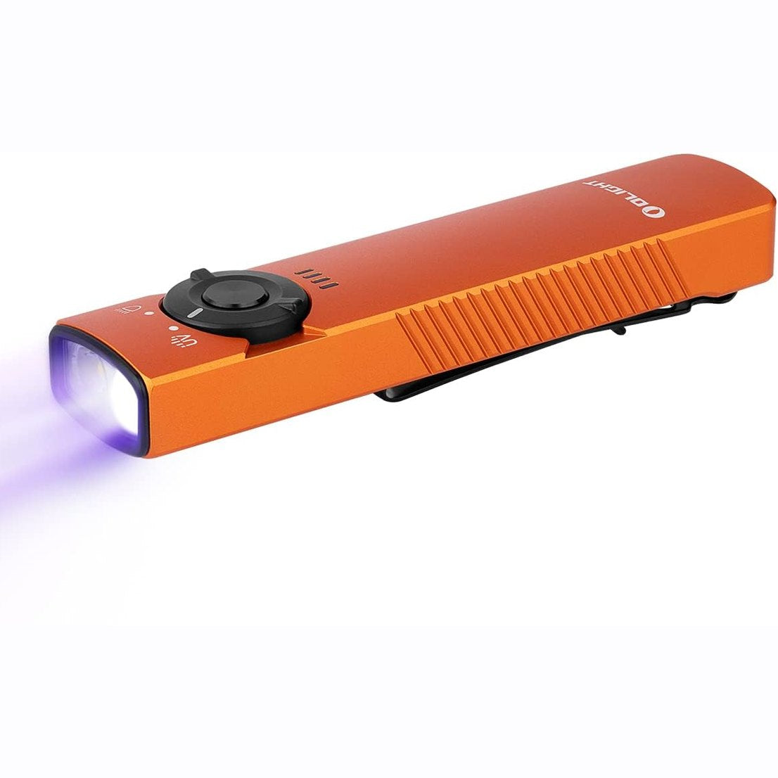 221123 - OLIGHT Dritë dore e rikarikueshme Arkfeld UV EDC, Dritë e bardhë dhe UV, 1000 Lumen, 85 metra, portokalli e ftohtë e bardhë