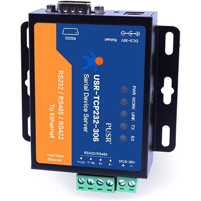 276494 - PUSR TCP232-306, RS232 RS485 RS422 në Ethernet, TCP IP Modbus Gateway Server, i Pajisjes Seriale, Konvertues Serial në Ethernet