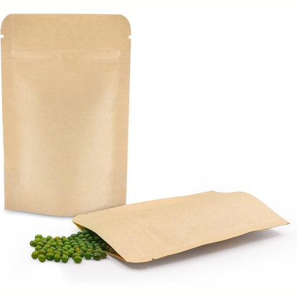 215508 - SUMDIRECT Pako me 50 qese letre kraft të ripërdorshme me mbyllje me zinxhir dhe rreshtim prej letre alumini të fortë për ushqim, 17cm x 24cm