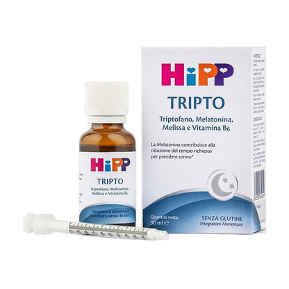 311686 - HIPP - HiPP TRIPTO, Shtesë Ushqimore për Gjumë Qetësues, Gjumë, Rënia në Gjumë, Fëmijë, Triptofan, Melatoninë, Melisa, Vitaminë B6, Shishe 30 ml, Pa Gluten