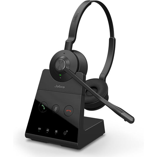 112639 - JABRA Kufje Stereo pa Tel Engage 65 SE për Thirrje Profesionale, Siguri DECT, Bateri 13-orëshe, Bazë, Adaptor Energjie, Kabll USB-C, I Certifikuar nga MICROSOFT