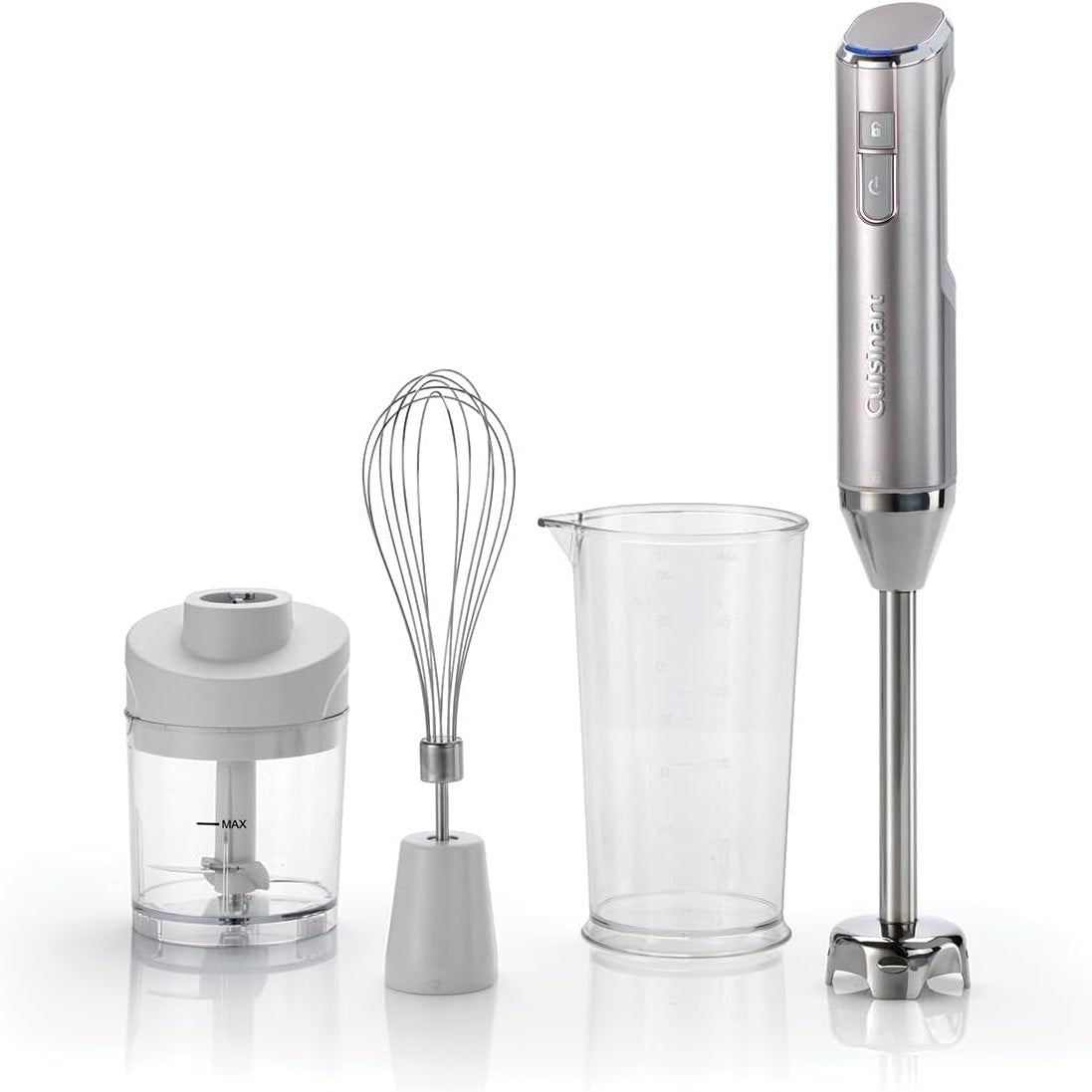 162132 - CUISINART Blender dore 3-në-1 pa tel | Blender dore dhe kavanoz 700 ml pa BPA, mini copëtues 250 ml | I rikarikueshëm | I përshtatshëm për lavastovilje